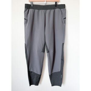 REI Co-op Mens XL Running Pant Jogger Gray Black Zipper Pockets Athleisure